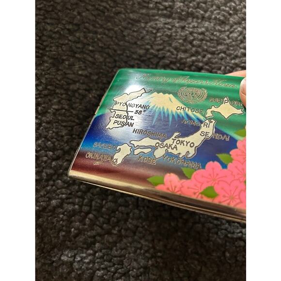 Vintage 1940s cigarette case Japan enamel souvenir - Picture 8 of 9